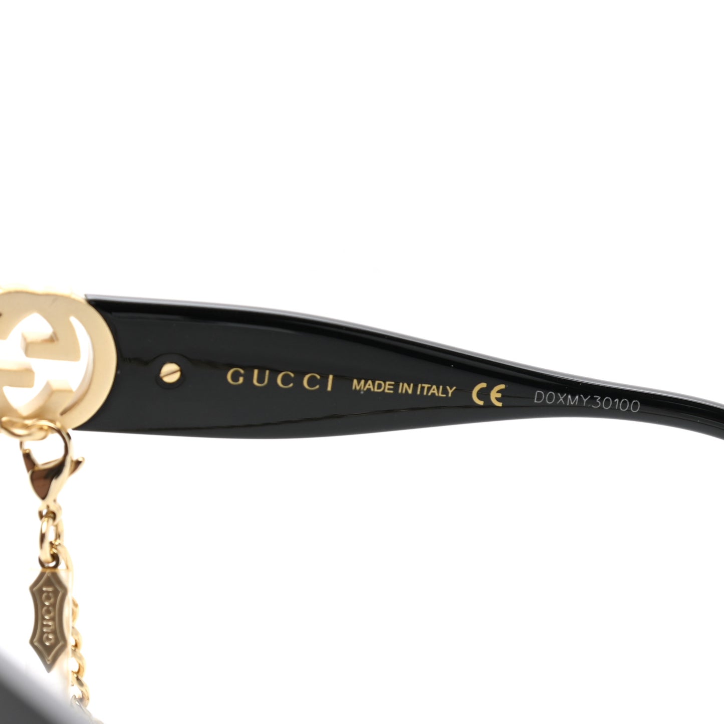 Acetate Square Frame Chain Sunglasses GG1023S Black