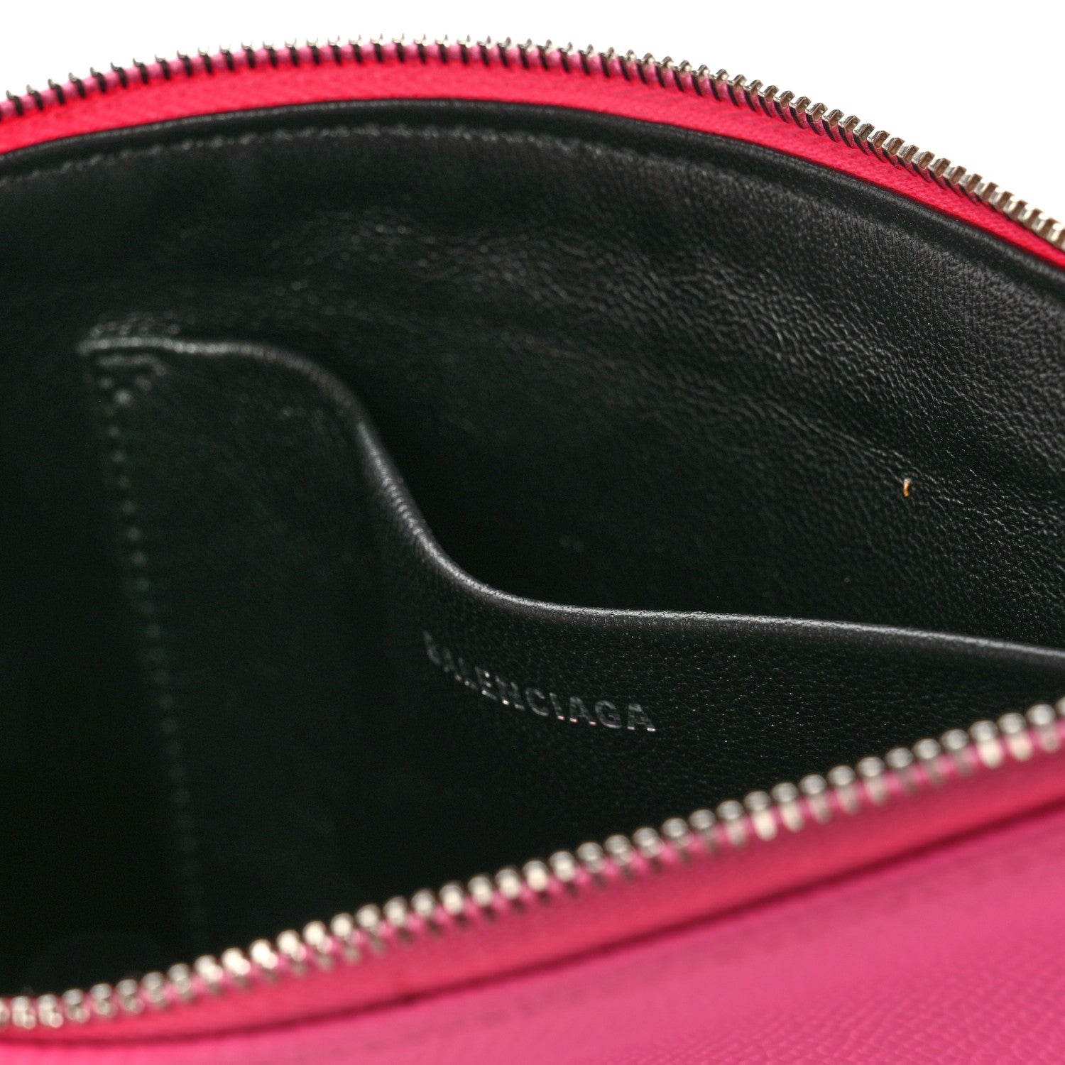 Balenciaga Calfskin Logo Zip Pouch Acid Pink Light Black 9 of 12