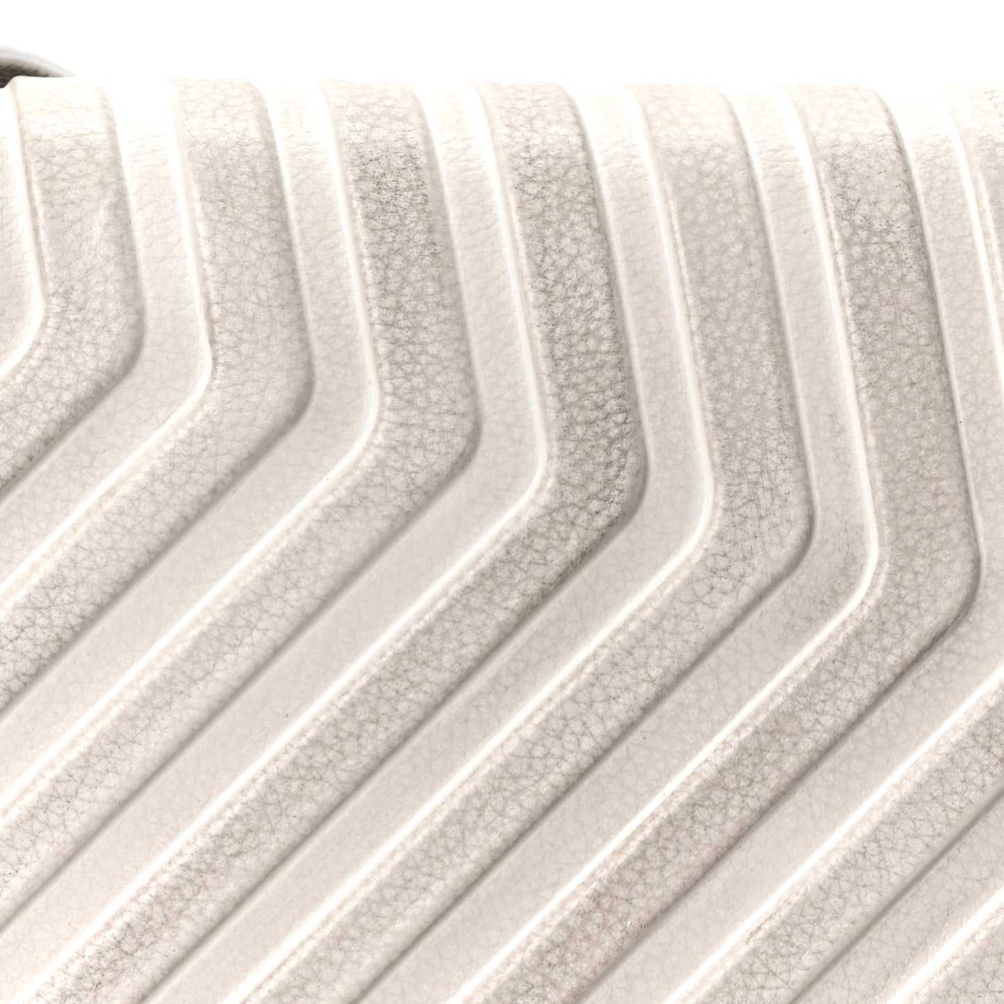 Distressed Grained Calfskin Embossed Car Flap Bag White