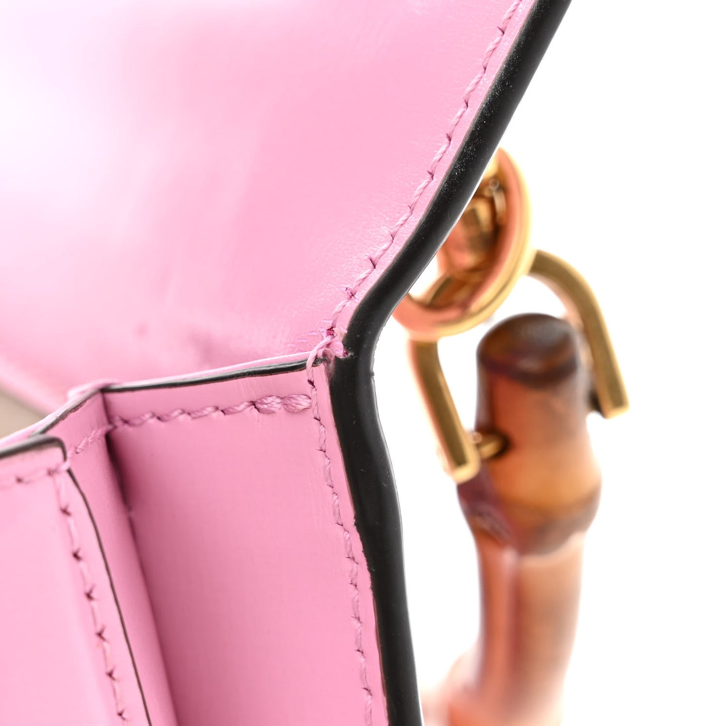 Boarded Dyana Lux Calfskin Web Mini Bamboo 1947 Top Handle Bag Nice Pink
