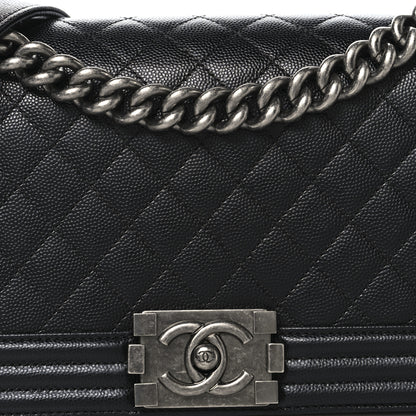 Chanel Caviar Quilted Medium Boy Flap Black 8 of 10