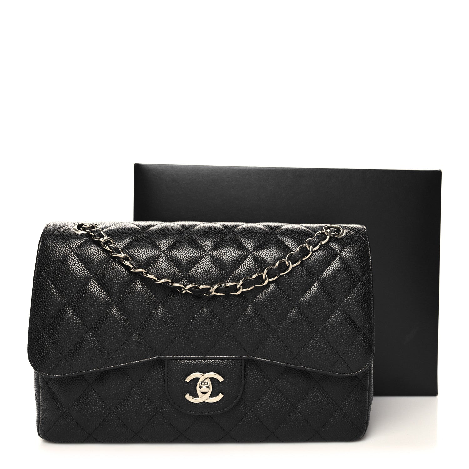 Chanel Caviar Quilted Jumbo Double Flap Black 3 of 11