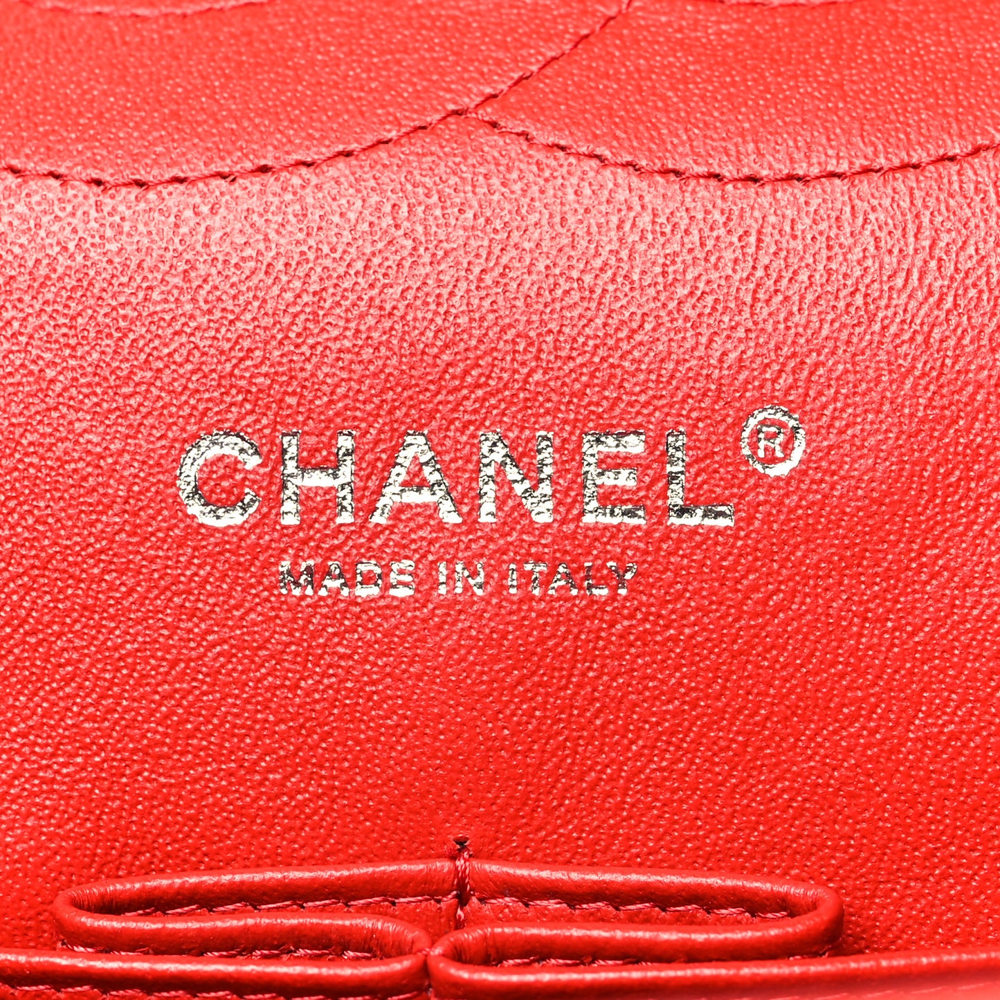 Lambskin Quilted Jumbo Double Flap Red