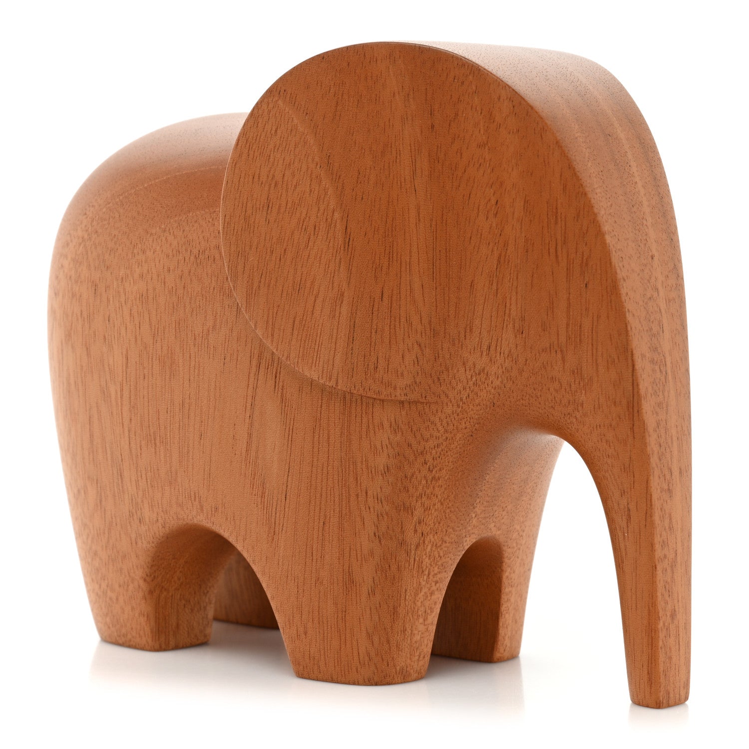 Hermes Mahogany Wood Elephant Lao Paperweight Naturel 4 of 9
