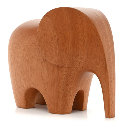 Hermes Mahogany Wood Elephant Lao Paperweight Naturel 4 of 9