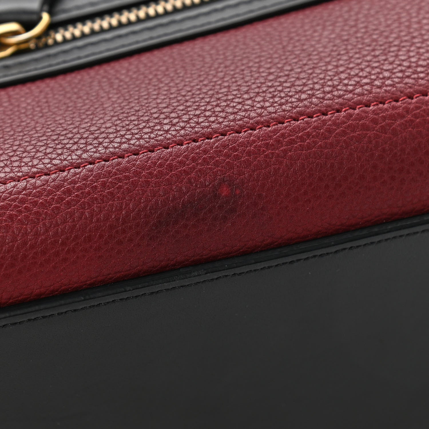 Celine Drummed Calfskin Nubuck Nano Tri-Color Luggage Burgundy 14 of 17
