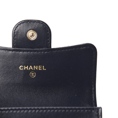 Chanel Lambskin Quilted Flap Card Holder Wallet Navy 6 of 9