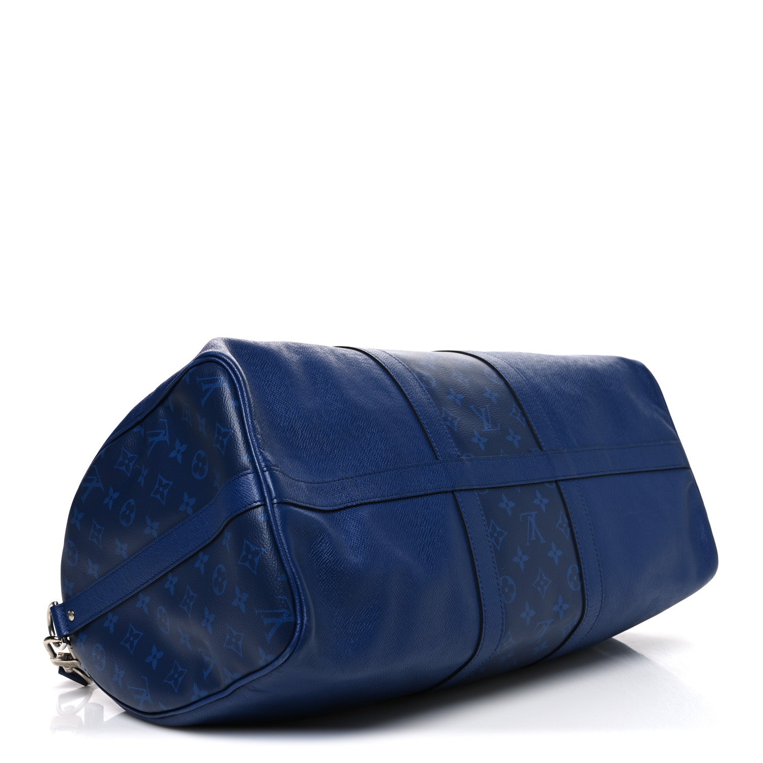 Louis Vuitton Taiga Monogram Eclipse Keepall Bandouliere 50 Pacific Blue 3 of 10