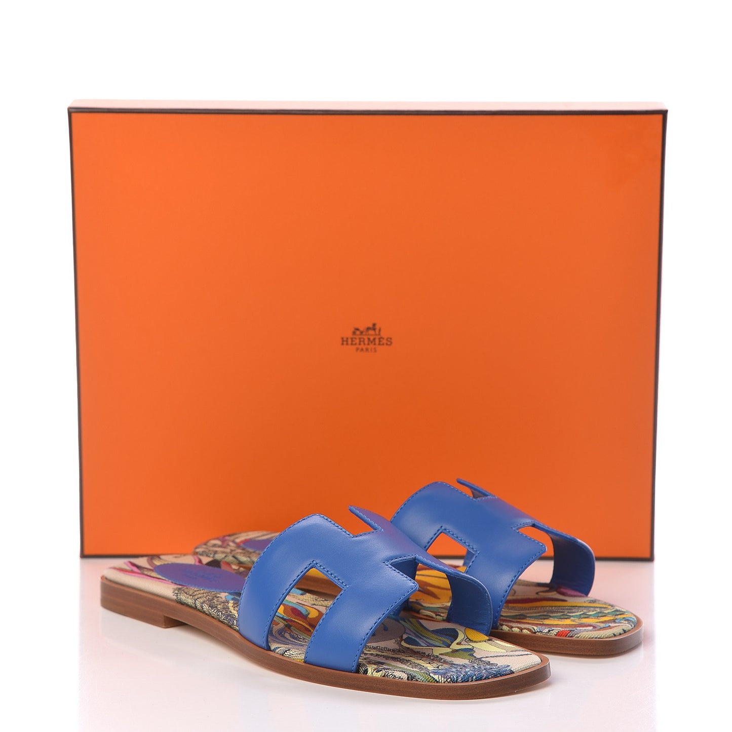 Calfskin Oran Sandals 37 Bleu Zanzibar