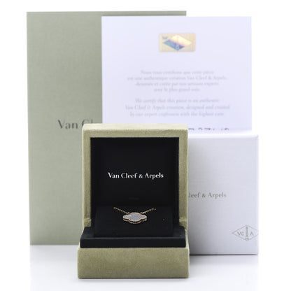 Van Cleef & Arpels 18K Yellow Gold Mother of Pearl Vintage Alhambra Pendant Necklace 6 of 6