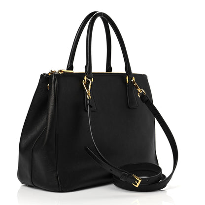 Prada Saffiano Lux Large Galleria Double Zip Tote Black 3 of 7
