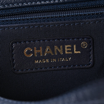 Chanel Goatskin Quilted Duma Drawstring Backpack Navy Turquoise Pink 6 of 10