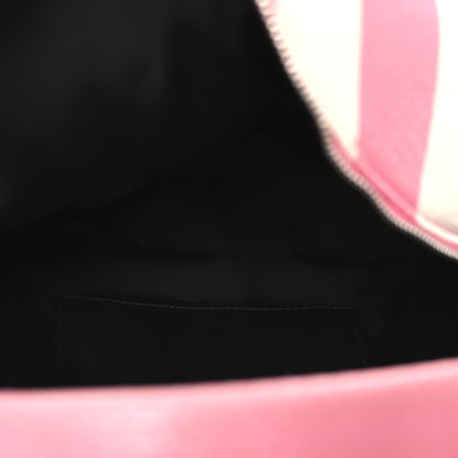 Saint Laurent Snakeskin Striped City Backpack Pink White 5 of 12