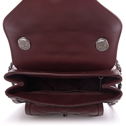 Chanel Lambskin Quilted Saddle Bag Dark Red 5 of 9