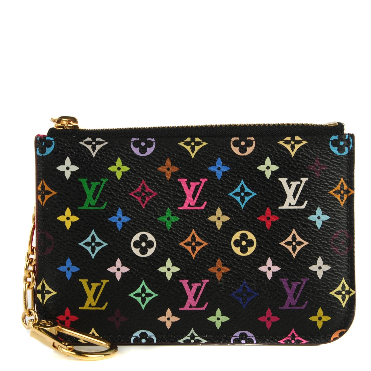 Louis Vuitton Monogram Multicolor Key Pouch Black Grenade 1 of 7