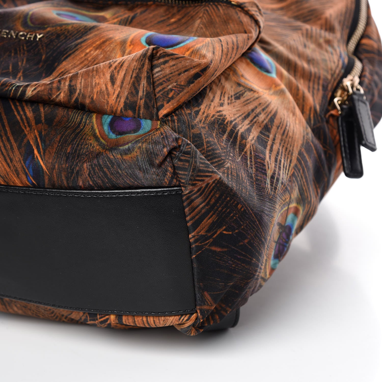 Givenchy Nylon Calfskin Peacock Print Backpack Brown 6 of 9