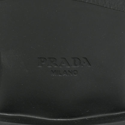 Prada Spazzolato Metal Triangle Logo 50mm Loafers 38 Black 6 of 12