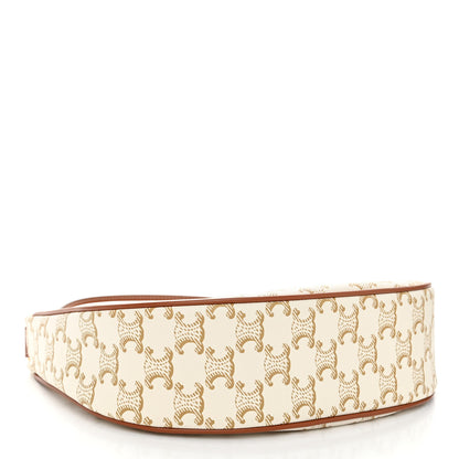 Celine Canvas Calfskin Ava Triomphe Shoulder Bag White 4 of 10
