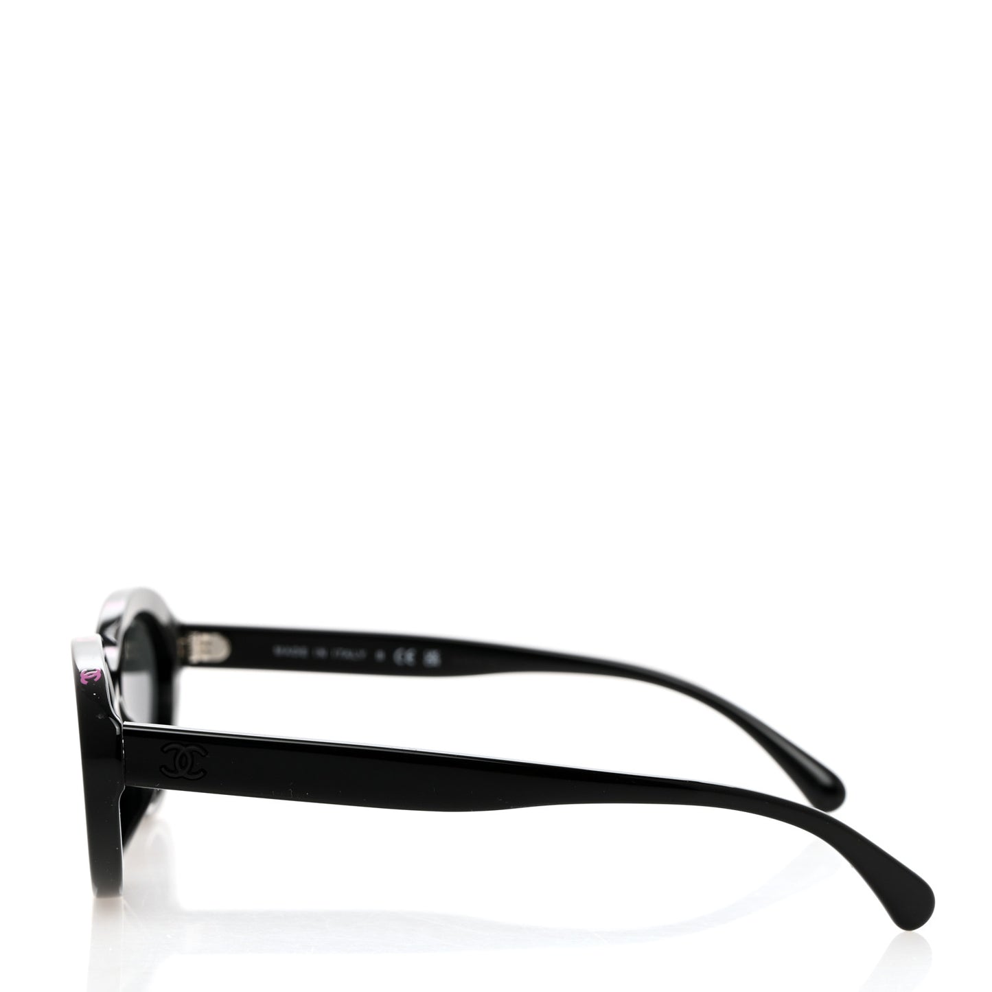 Acetate Oval Sunglasses 5416-A Black Pink