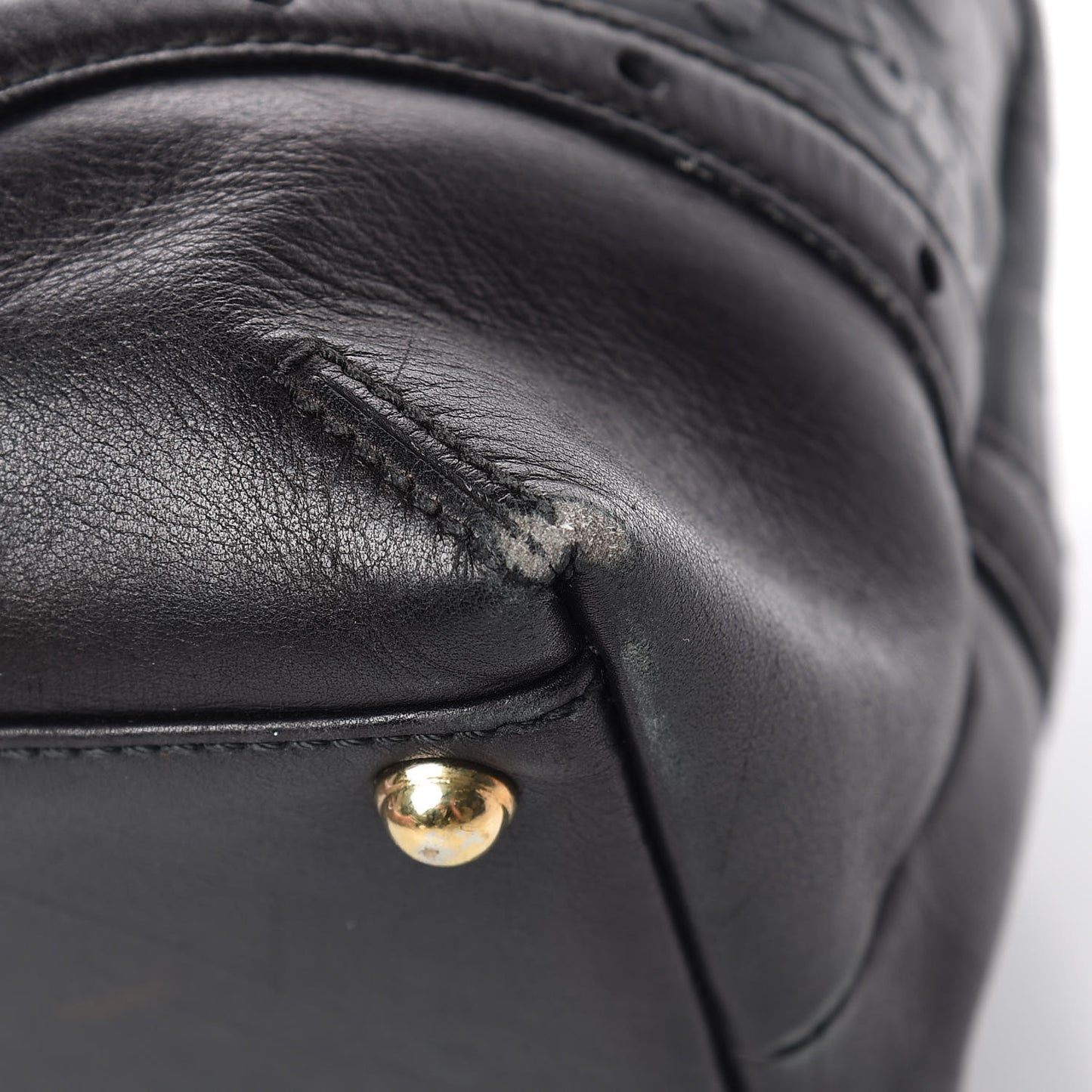 Calfskin Horsebit Embossed Large Glam Shoulder Bag Black