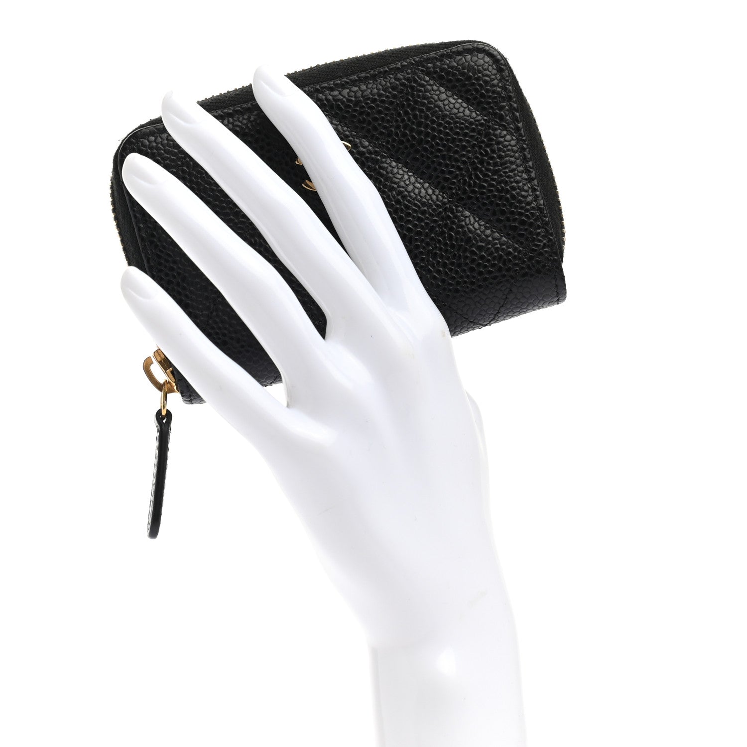 Chanel Caviar Quilted Zip Coin Purse Black 2 of 9