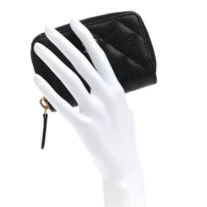 Chanel Caviar Quilted Zip Coin Purse Black 2 of 9