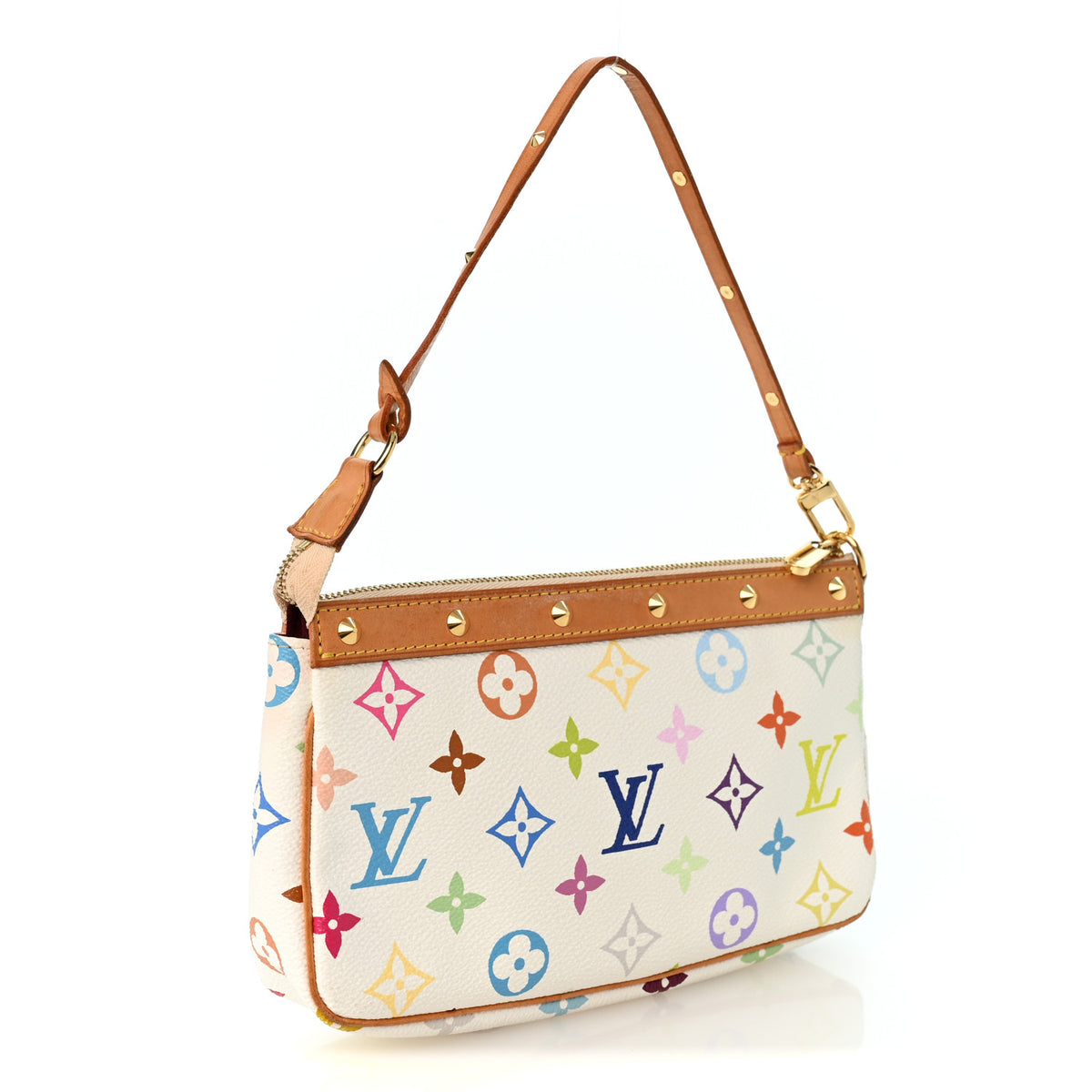 Louis Vuitton Monogram Multicolor Pochette Accessories White 3 of 11
