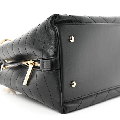 Chanel Calfskin Stitched Large Chevron Chic Shopping Bag Black 9 of 12