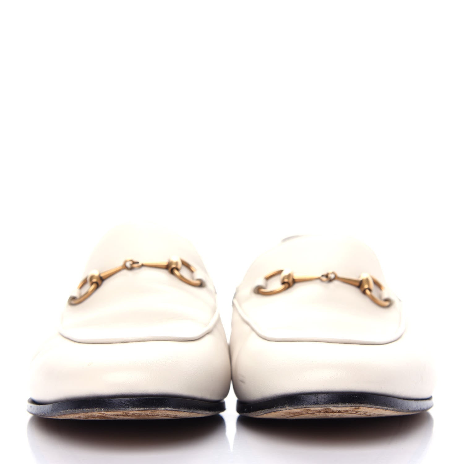 Gucci Lambskin Womens Brixton Horsebit Loafers 40 Mystic White 2 of 11