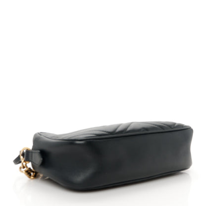 Gucci Calfskin Matelasse Small GG Marmont Chain Shoulder Bag Black 4 of 11