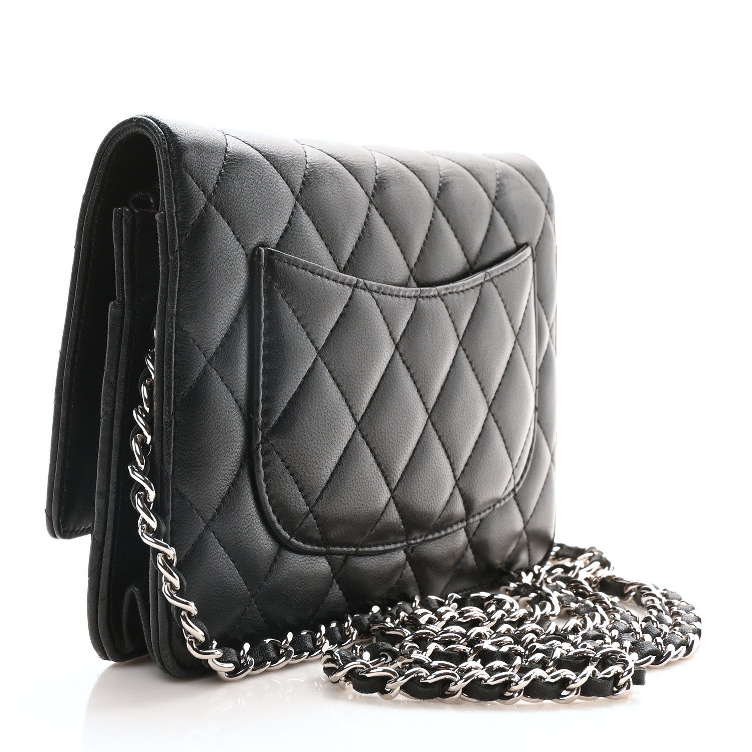 Chanel Lambskin Quilted Wallet On Chain WOC Black 3 of 11