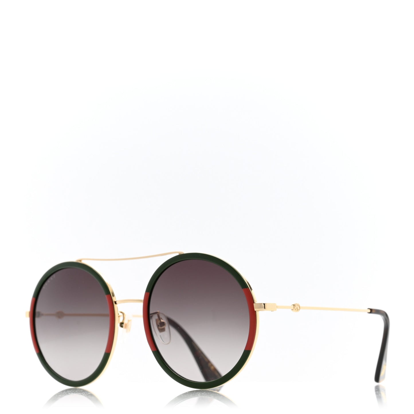 Metal Round Frame Sunglasses GG0061S Green Red