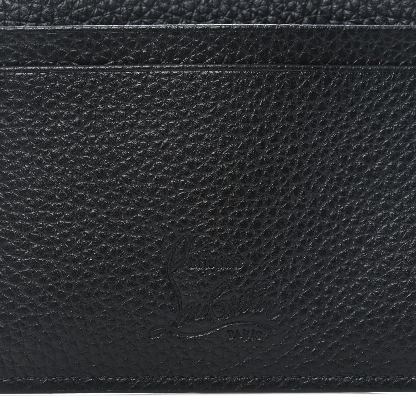 Calfskin Kios Studded Card Holder Black Gold