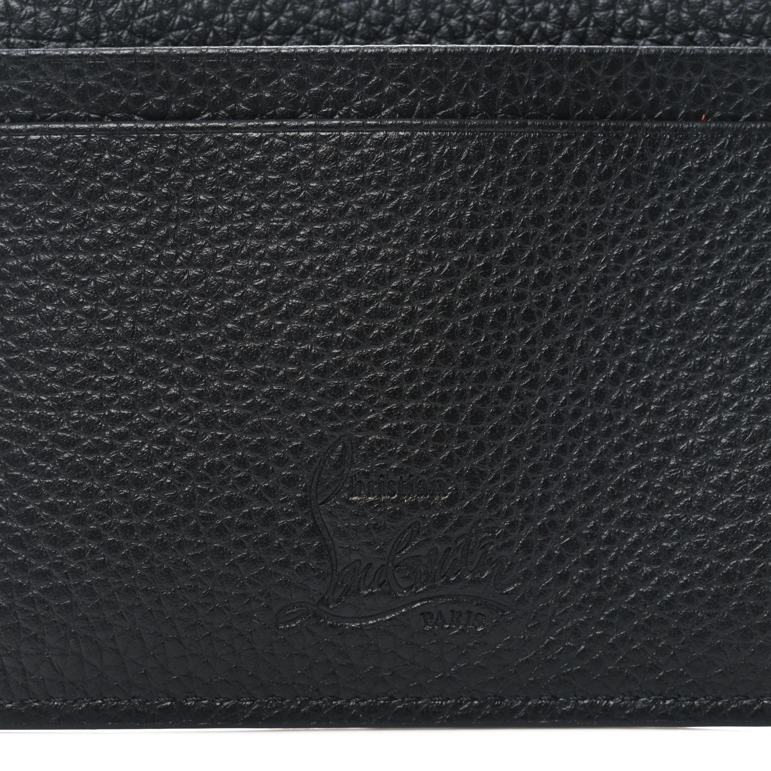 Christian Louboutin Calfskin Kios Studded Card Holder Black Gold 6 of 7