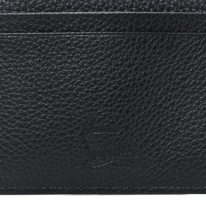 Christian Louboutin Calfskin Kios Studded Card Holder Black Gold 6 of 7