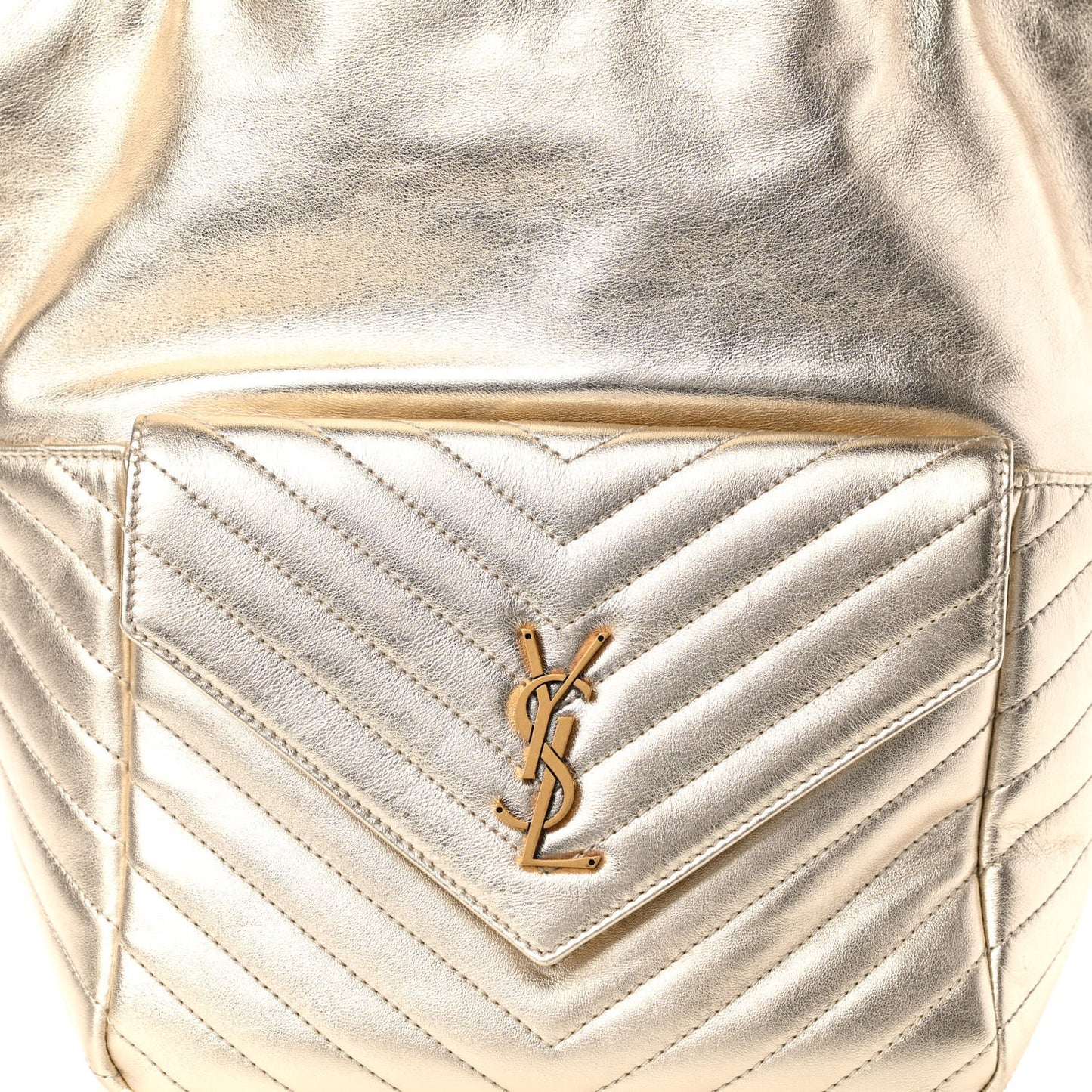 Lambskin Matelasse Monogram Joe Backpack Pale Gold
