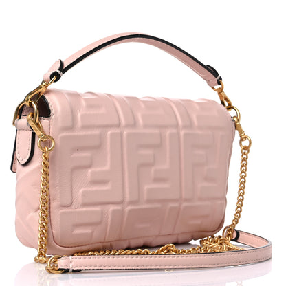 Fendi Nappa FF 1974 Embossed Mini Baguette Rosa Quarzo 3 of 13