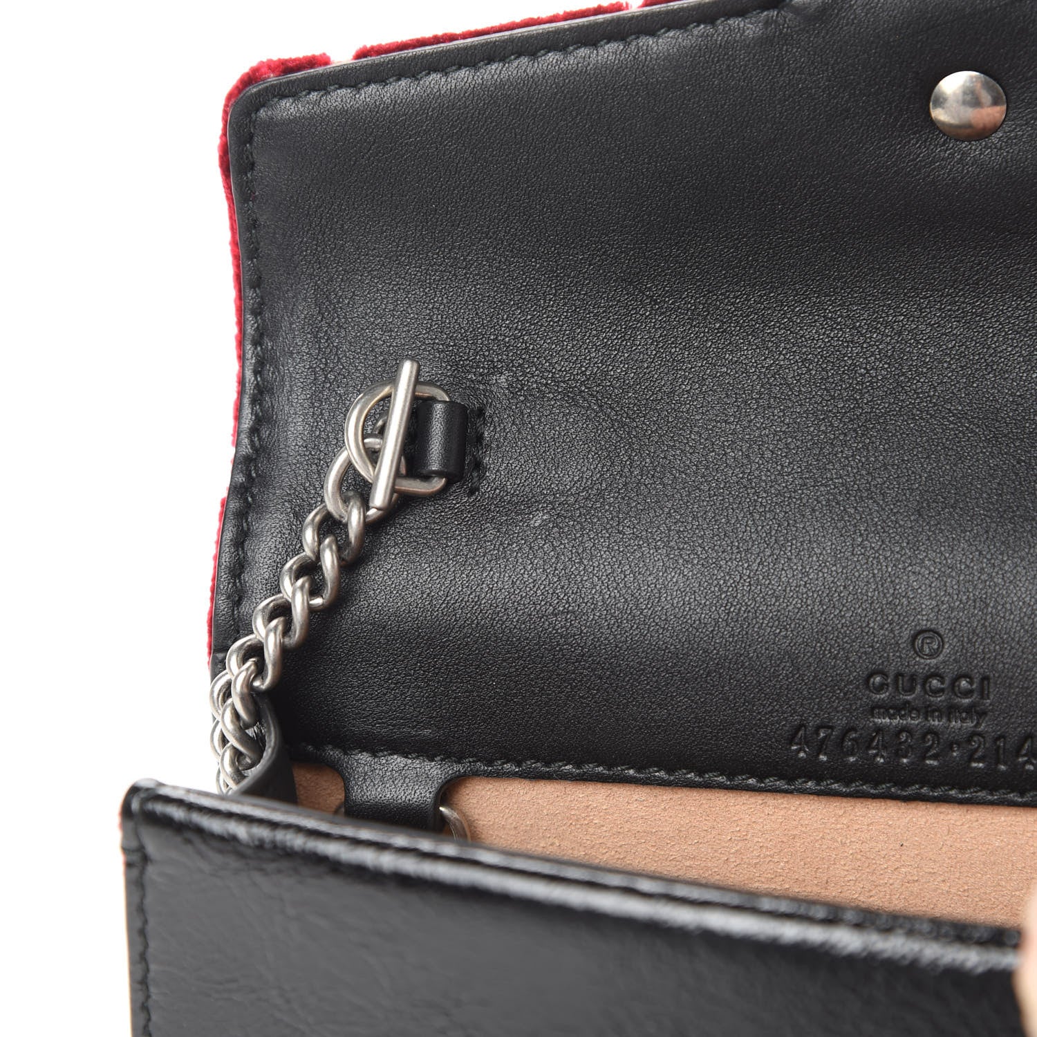 Gucci Velvet GG Monogram Super Mini Dionysus Shoulder Bag Red Cipria Black 12 of 13