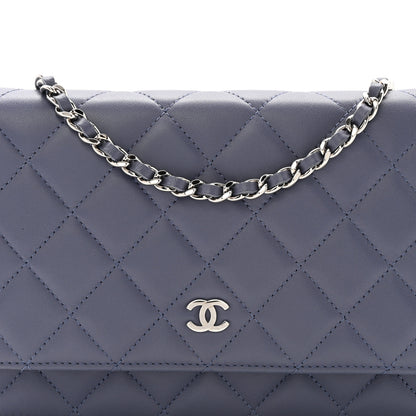 Chanel Lambskin Quilted Wallet On Chain WOC Dark Blue 9 of 12