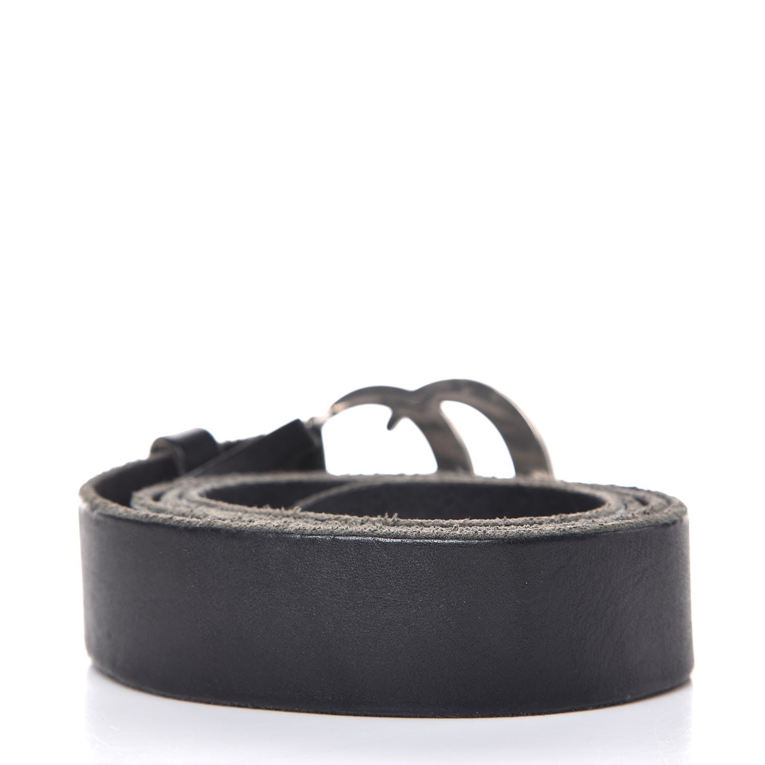 Gucci Cuoio Toscano Nickel Double G 30mm Belt 95 38 Black 3 of 6