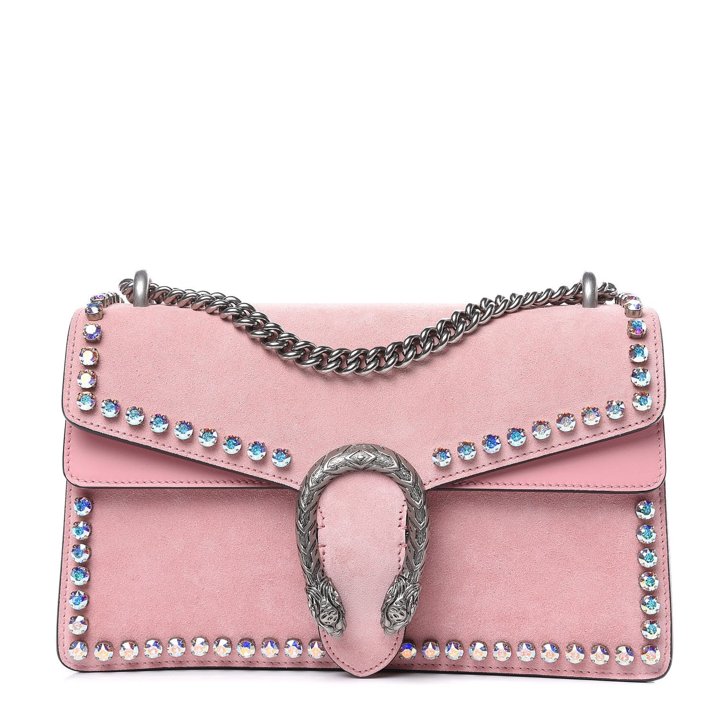 Suede Crystal Small Dionysus Shoulder Bag Peonia