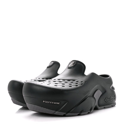 Louis Vuitton Rubber Mens Shark Clogs 7 8 Black 3 of 11