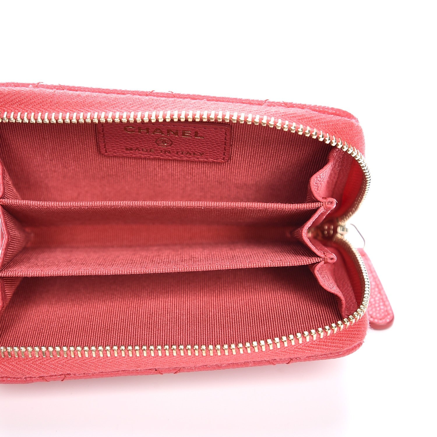 Chanel Caviar Quilted Zip Coin Purse Dark Pink 5 of 8