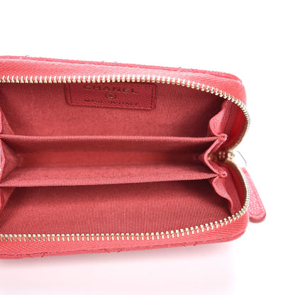 Chanel Caviar Quilted Zip Coin Purse Dark Pink 5 of 8