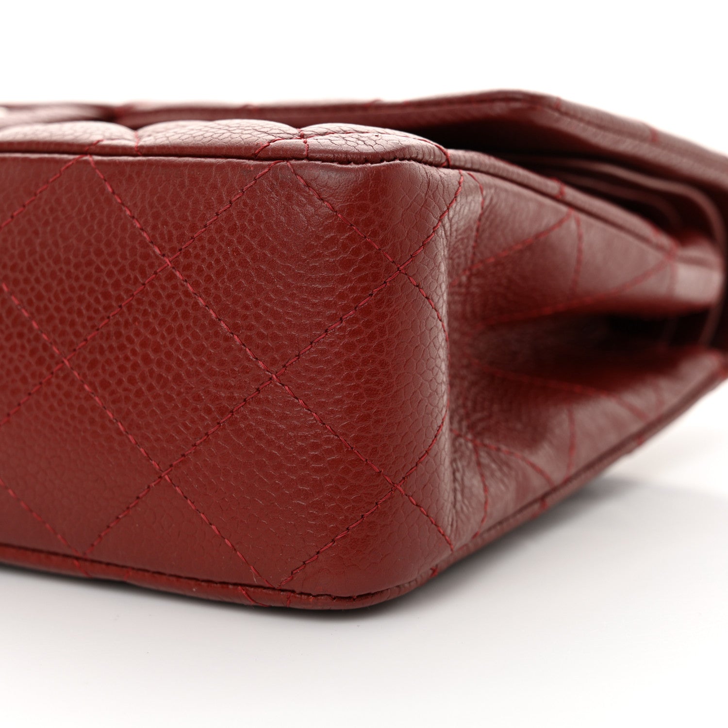 Chanel Caviar Quilted Medium Double Flap Burgundy 10 of 12