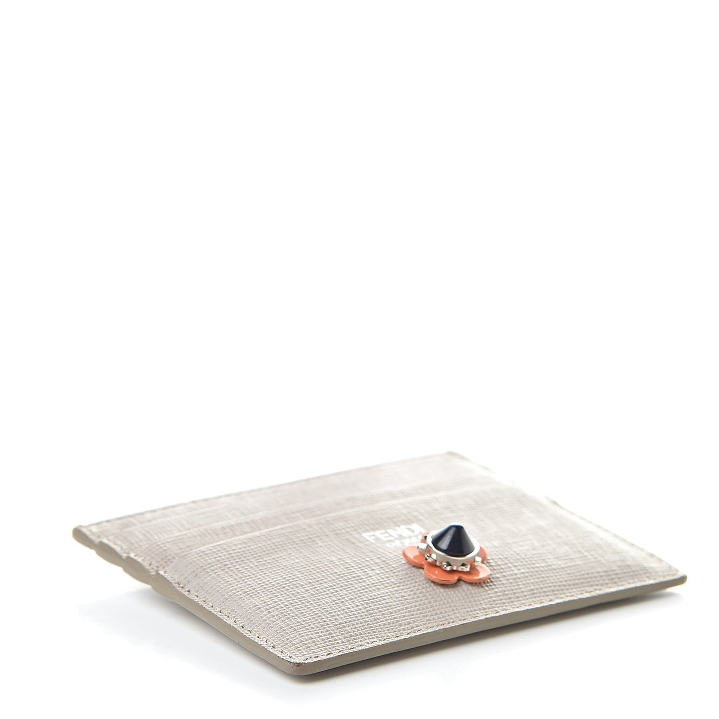Vitello Elite Flowerland Card Holder Grigio Polvere