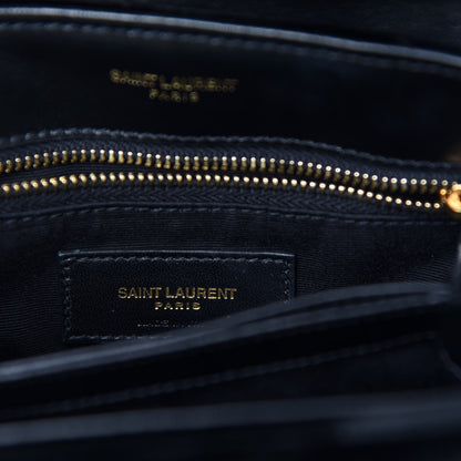 Saint Laurent Velvet Y Quilted Monogram Toy Loulou Chain Satchel French Black 9 of 13