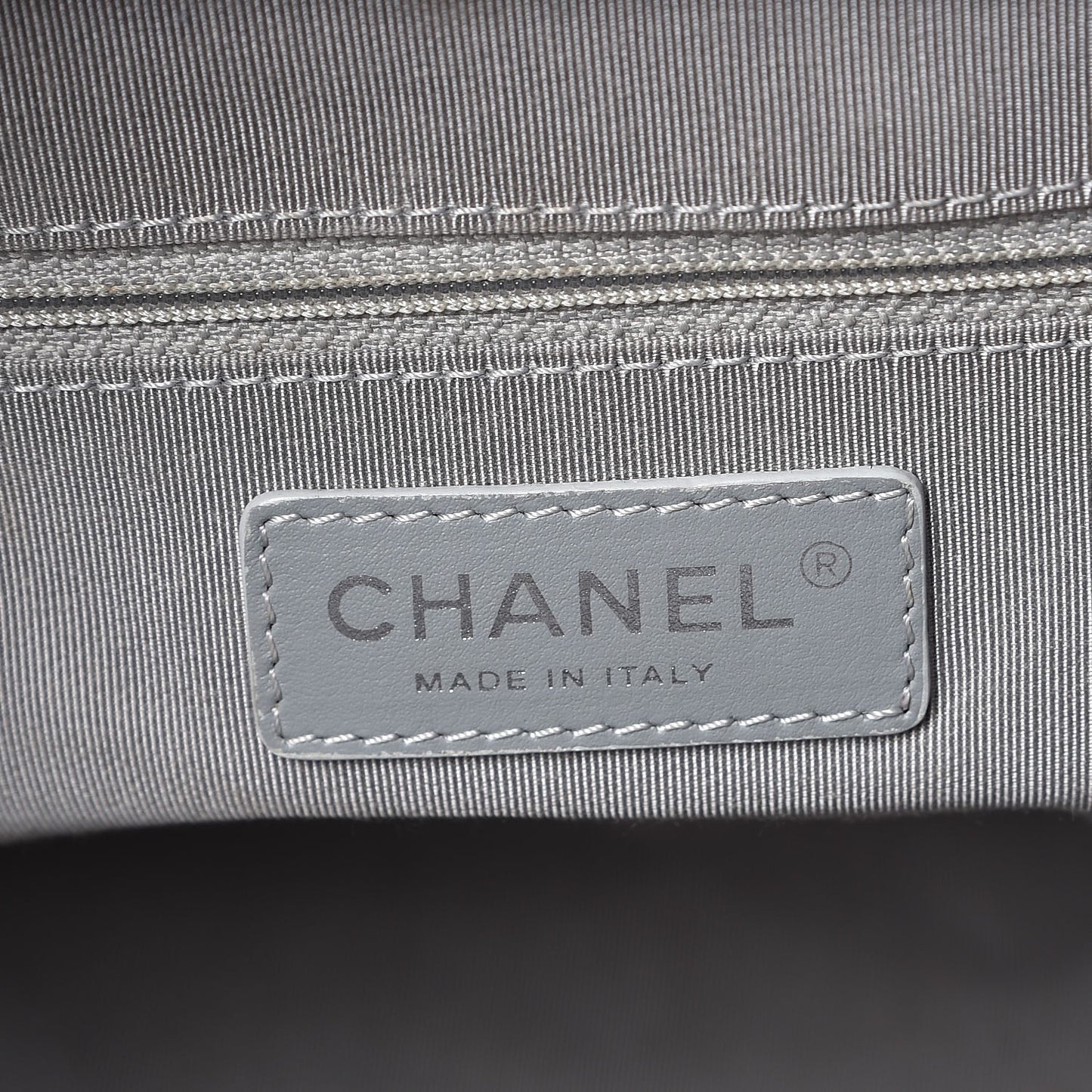 Calfskin Quilted Large Easy Shopping Tote Grey