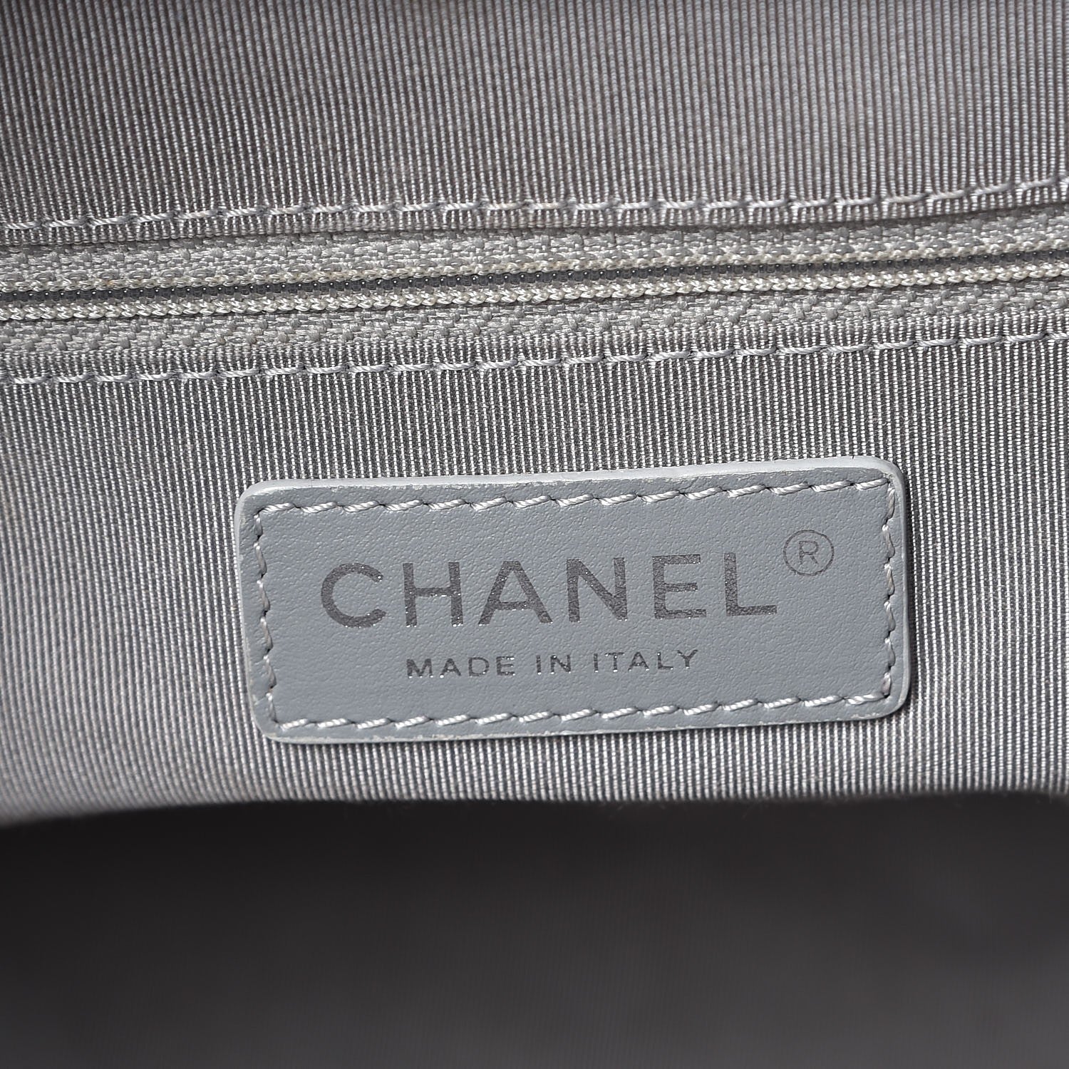 Chanel Calfskin Quilted Large Easy Shopping Tote Grey 7 of 13