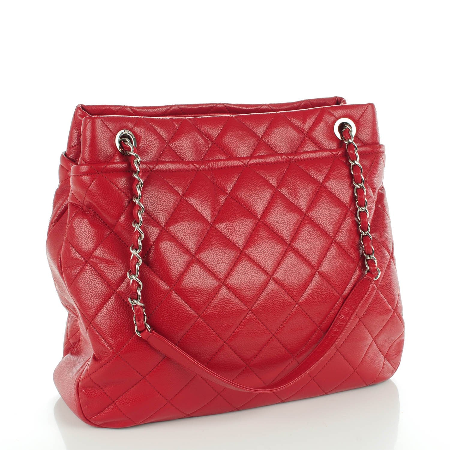 Chanel Soft Caviar Large Timeless CC Shopping Tote Red 3 of 7